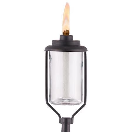 TIKI Convertible Black/Clear Glass/Metal 65 In. Tiki Outdoor Torch 1 Pc